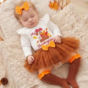 Thanksgiving Baby Girl Skirt Outfit